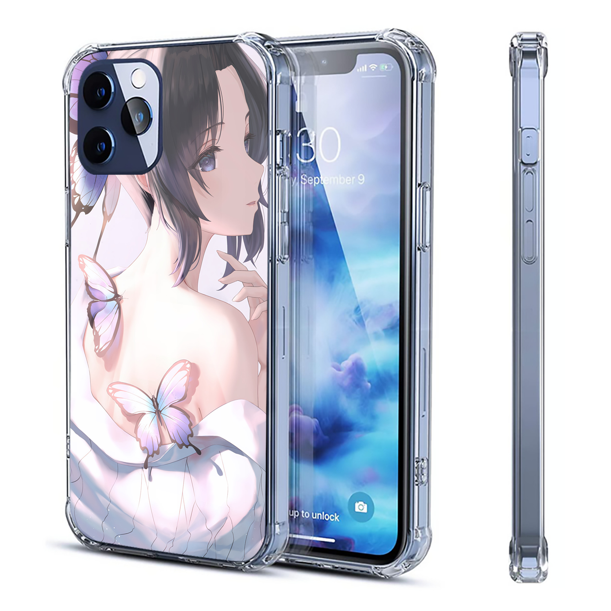 （画像用） 鬼滅の刃（きめつのやいば）蟲柱-胡蝶 しのぶ／こちょう しのぶ Kochou Shinobu 【iPhone 12シリーズ対応】透明スマホケース（クリアソフトケース）